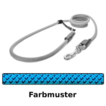 EASYLONG Hundeleine - M - 3,5m - blau mit schwarzen Haken
